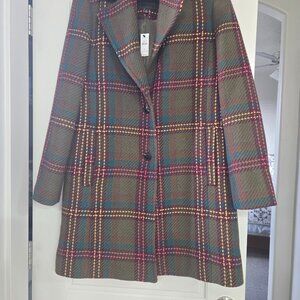 NWT- WOOL BLEND COAT - Plaid
